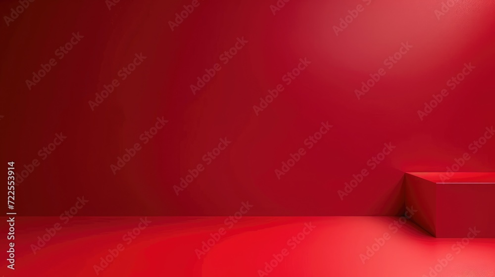 Obraz premium Red studio gradient background for product placement or website. Copy Space, horizontal composition.