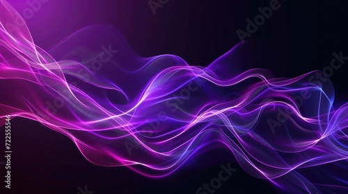 Abstract flowing neon wave purple background