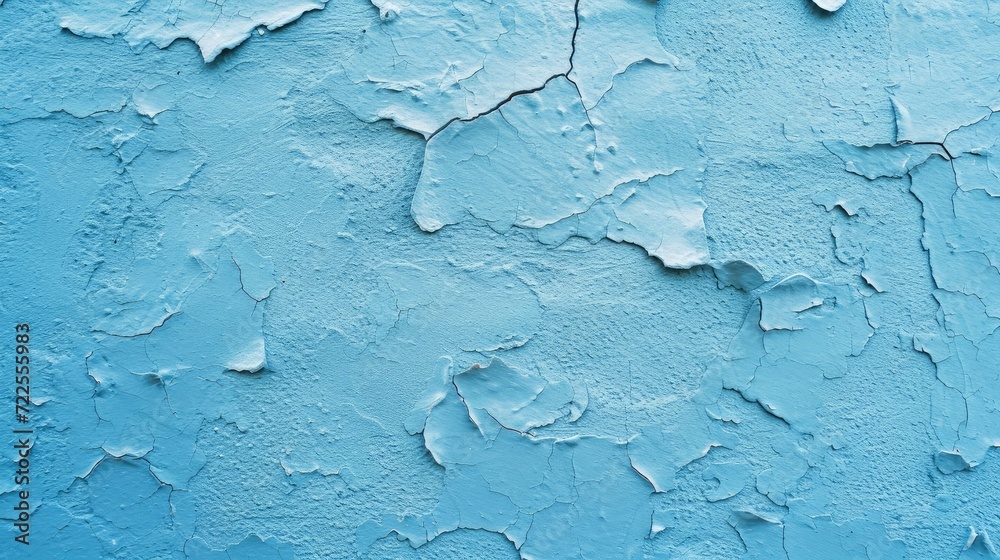 Abstract Wide Angle light blue stucco Background. Wall building Close up. Rough Surface plaster Texture With Copy Space for design