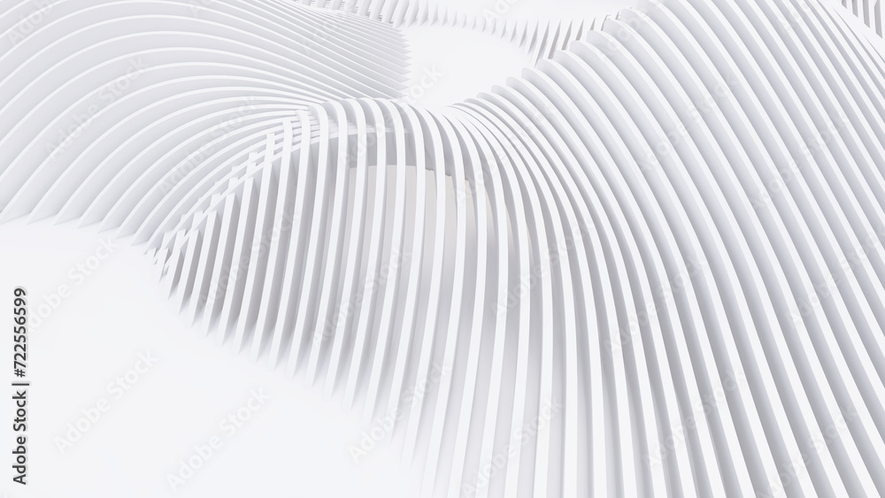 Abstract Curved Shapes. White Circular Background. Abstract Curved Shapes. White Circular Background.