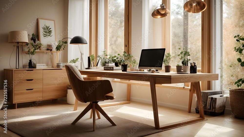 A cozy Scandinavian home office