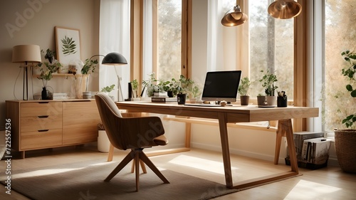 A cozy Scandinavian home office © irisa