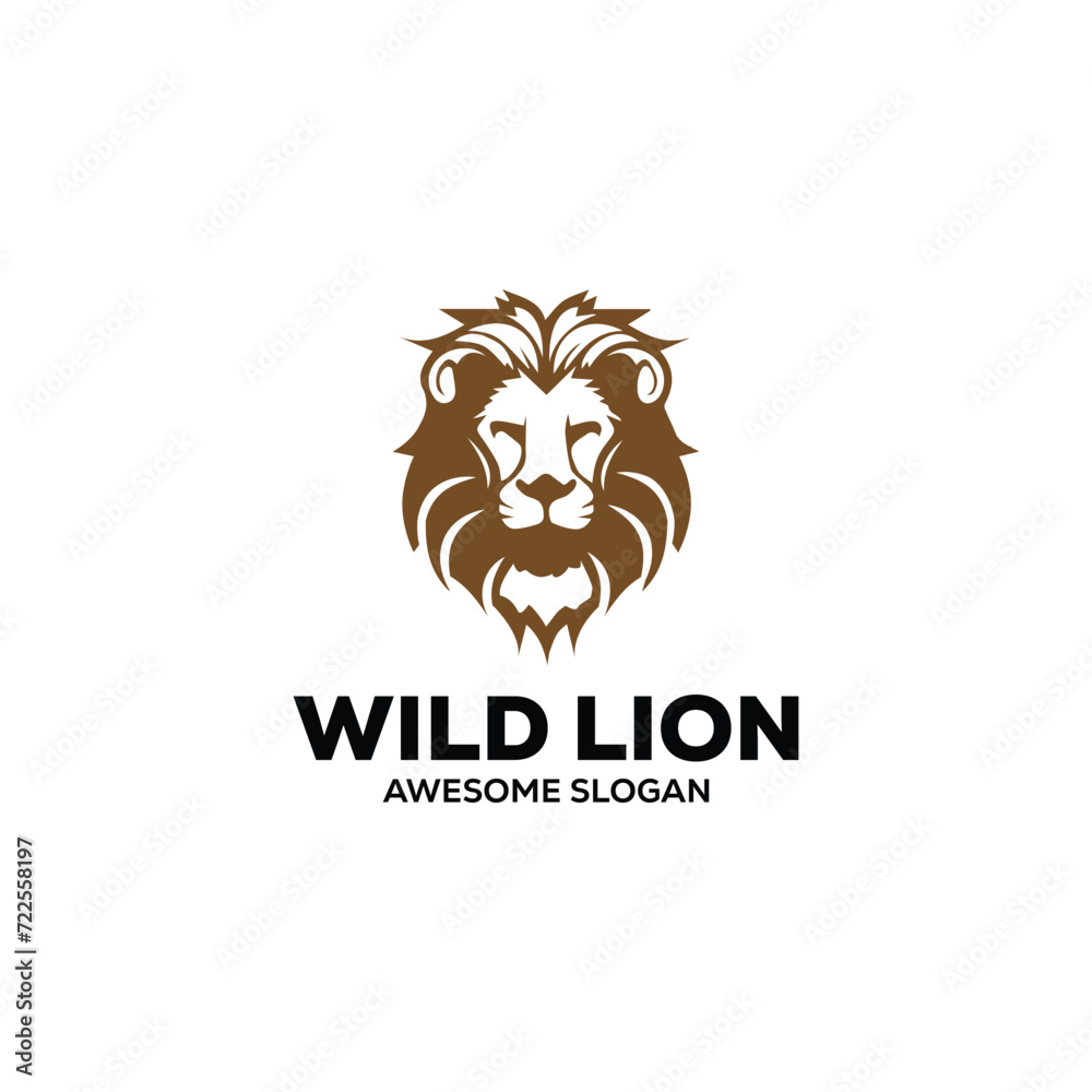 Fototapeta premium vector lion mascot illustration logo design
