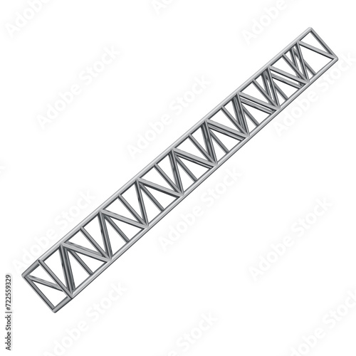 Steel truss beam seamless structure. 3d metal structure. 3d render of metal steel structure, industrial structure building with transparent background