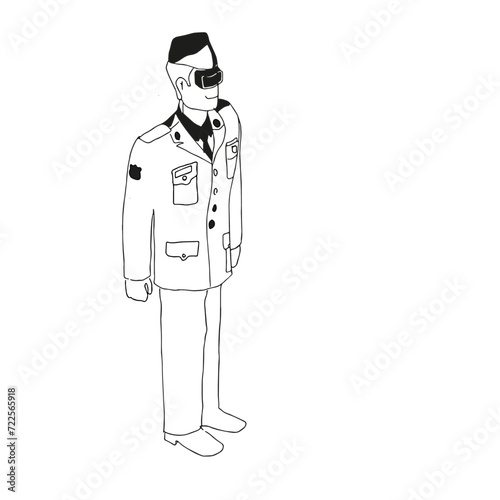 Isometric Black and White Charakter