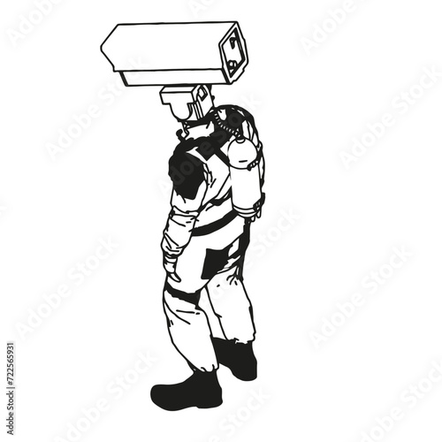 Isometric Black and White Charakter