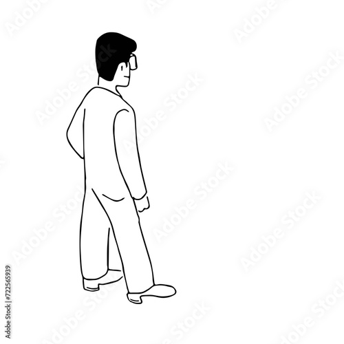 Isometric Black and White Charakter