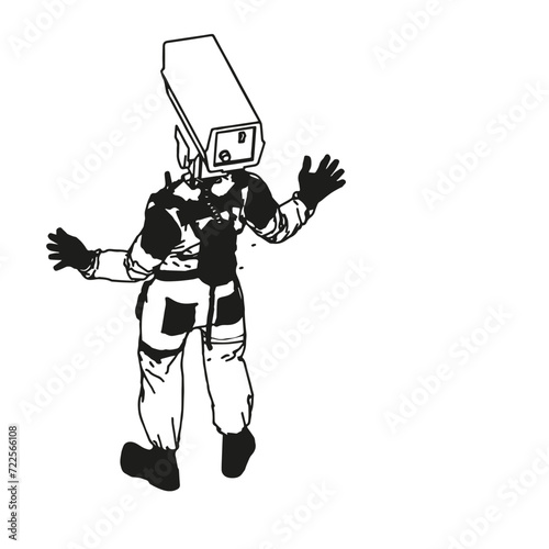 Isometric Black and White Charakter