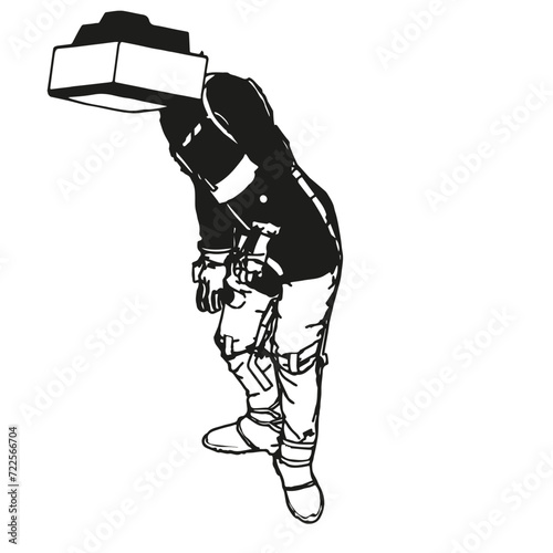 Isometric Black and White Charakter