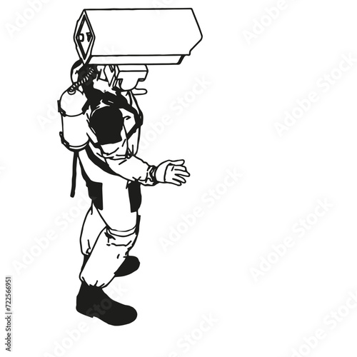 Isometric Black and White Charakter