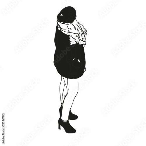 Isometric Black and White Charakter