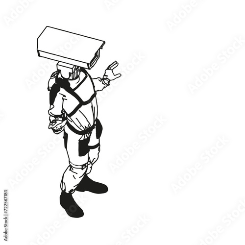 Isometric Black and White Charakter