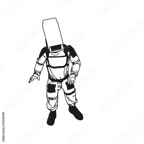 Isometric Black and White Charakter