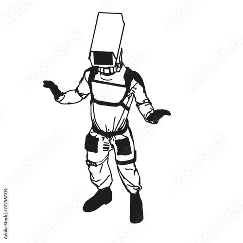 Isometric Black and White Charakter