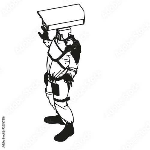 Isometric Black and White Charakter