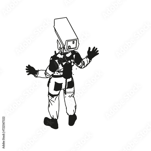 Isometric Black and White Charakter