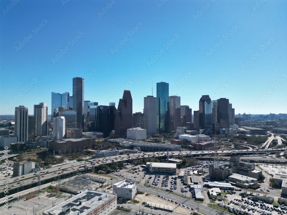 Obraz premium Houston skyline drone