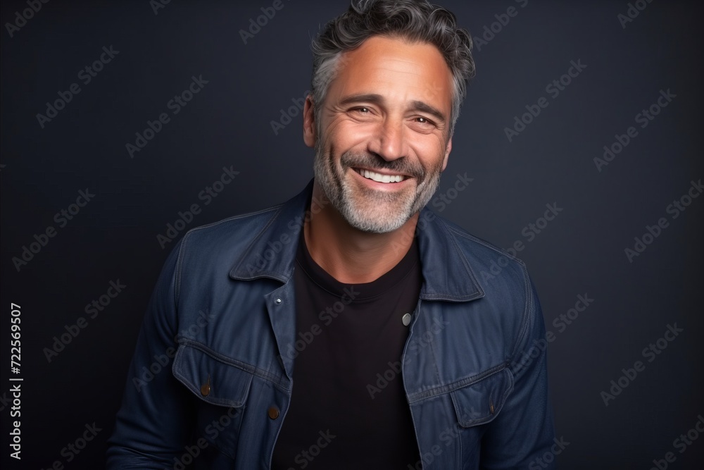 Portrait of a handsome middle-aged man smiling at the camera. Portrait of a handsome middle-aged man smiling at the camera.
