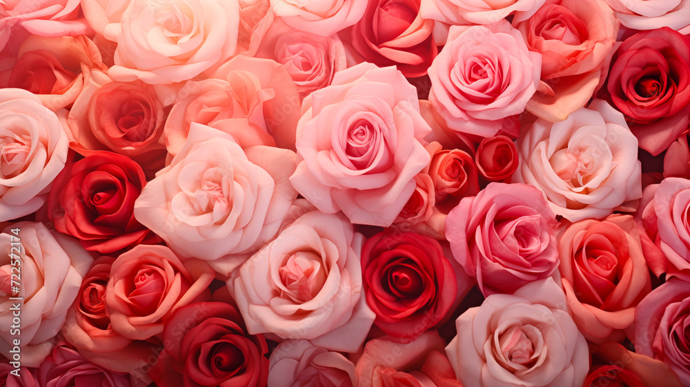 Background of Mixed Roses for Valentine’s Day Background of Mixed Roses for Valentine’s Day