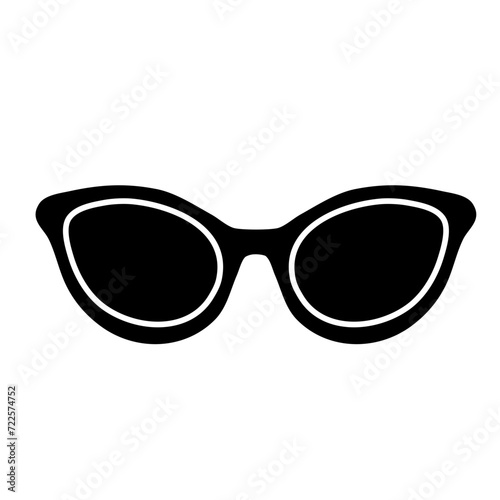 Sun glasses black icon vector 