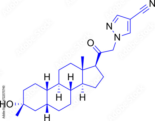 Zuranolone is  example of a neurosteroid, used for the treatment of postpartum depression.Vector illustration