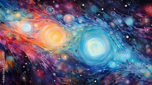 Fotografija Intriguing abstract pattern resembling celestial bodies in space, with cosmic co