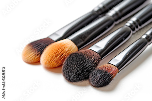 A close-up image showcasing a set of professional makeup brushes with focus on the bristles, indicating quality and precision.
