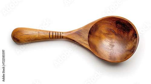 A high-quality image of a wooden spoon with a smooth, polished finish, isolated on a white background. Perfect for showcasing kitchen utensils or natural, eco-friendly products.