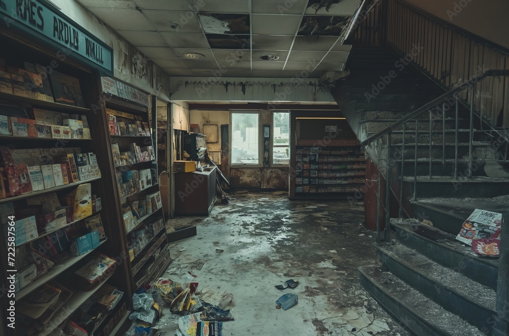 Eerie silence in an abandoned store