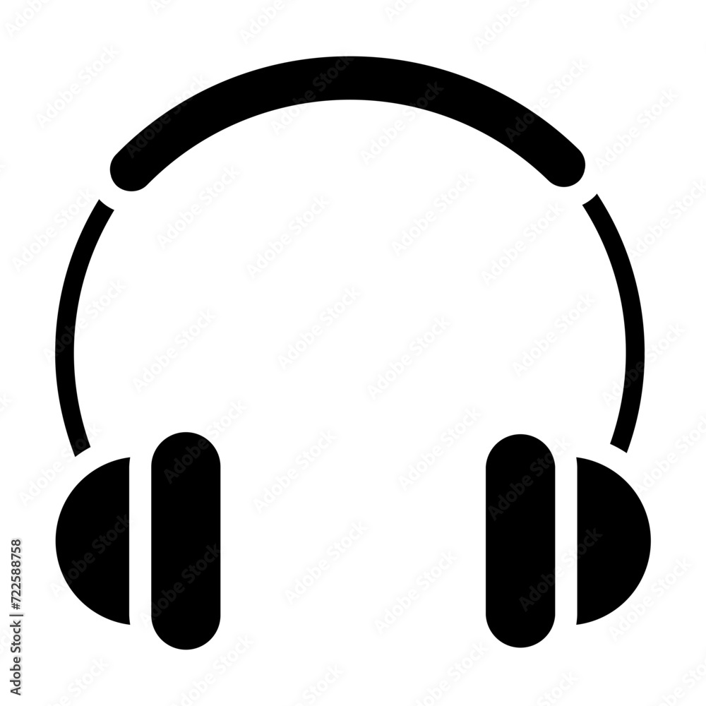 Headphones Solid Icon Design Vector Headphones Solid Icon Design Vector