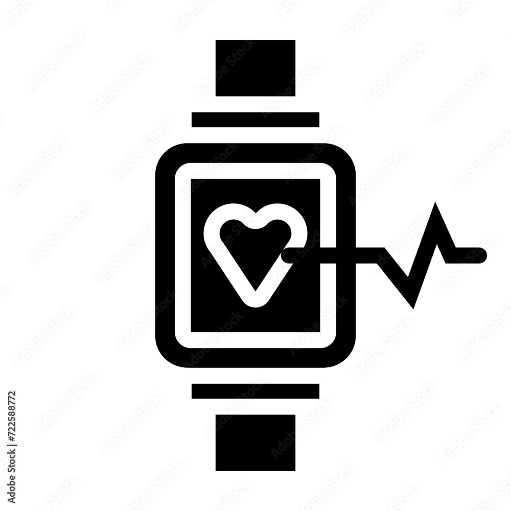 Fitness Tracker Solid Icon Design Vector Fitness Tracker Solid Icon Design Vector
