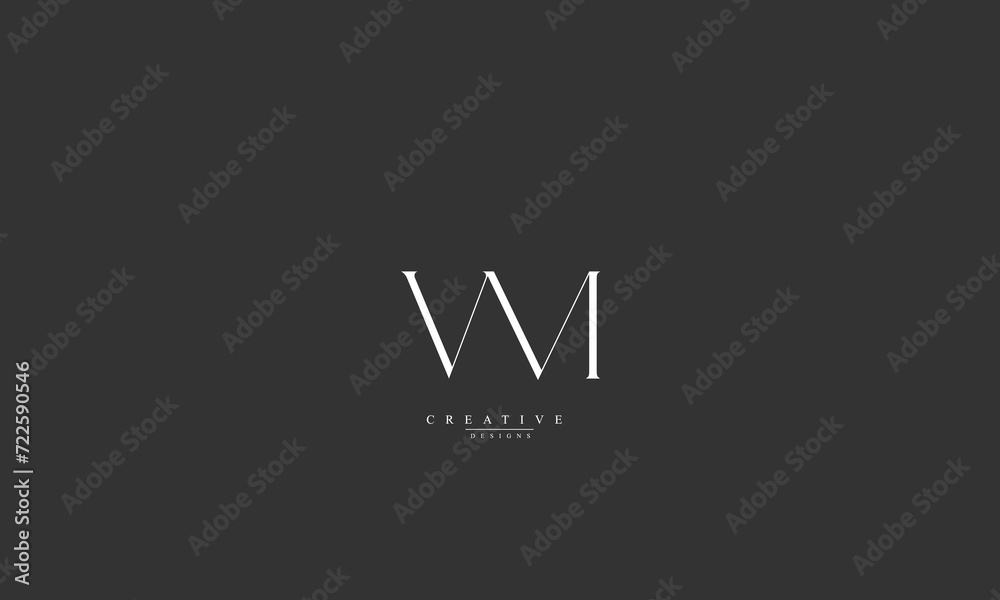 Alphabet letters Initials Monogram logo VM MV V M Alphabet letters Initials Monogram logo VM MV V M