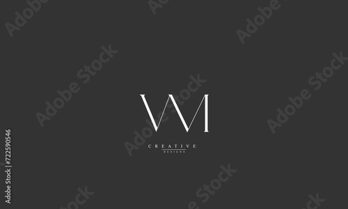 Alphabet letters Initials Monogram logo VM MV V M