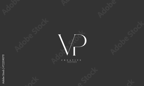 Alphabet letters Initials Monogram logo VP PV V P