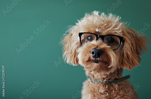 Poodle with scholarly glasses