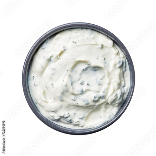 A Bowl of Blue Cheese Dressing Isolated on a Transparent Background 