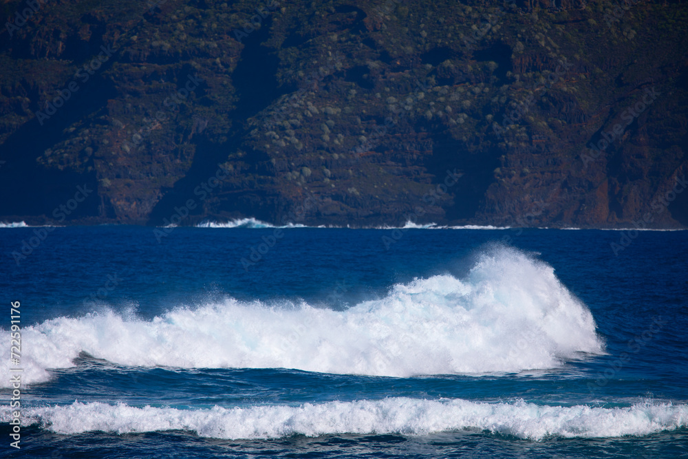 Fototapeta premium Large waves on the Atlantic Ocean in Tenerife, Canary Islands