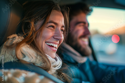 Smiling Man and Woman in Car © Ilugram