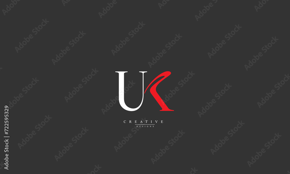 Alphabet letters Initials Monogram logo UK KU U K Alphabet letters Initials Monogram logo UK KU U K