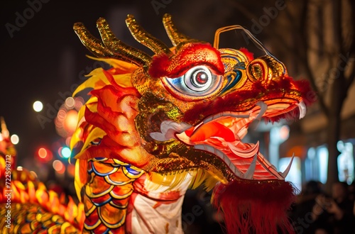 Vivid Chinese dragon dance