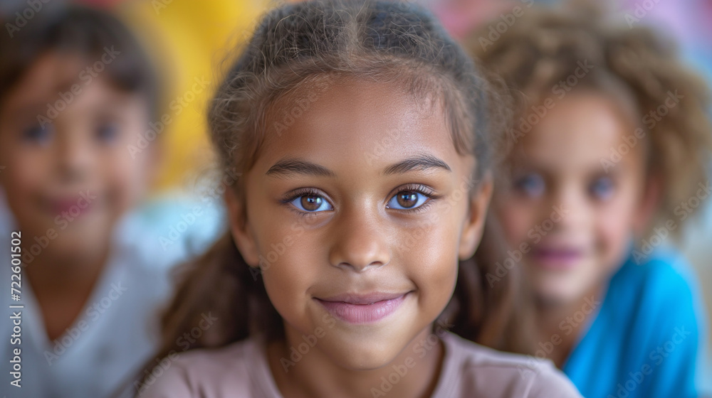 Group of Young Children Standing Together in an Educational Setting Group of Young Children Standing Together in an Educational Setting