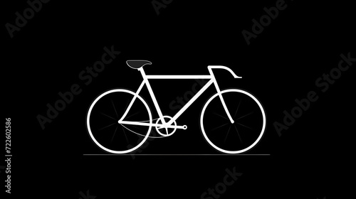 Minimalist black and white line drawing of a bicycle in motion, capturing the essence of movement and simplicity in transportation design