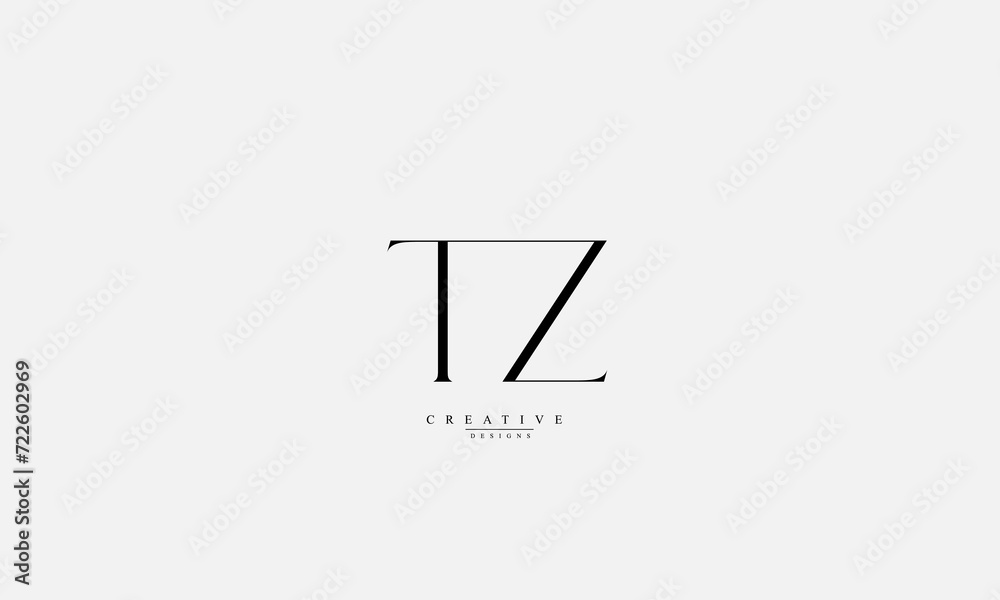 Alphabet letters Initials Monogram logo TZ T Z Alphabet letters Initials Monogram logo TZ T Z