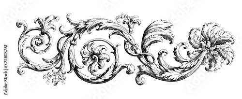 Flourish divider png sticker, vintage illustration