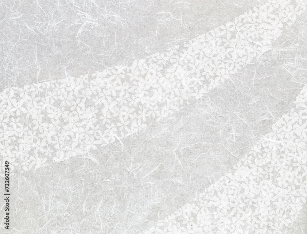 Obraz premium 白い和紙と桜の花の背景2