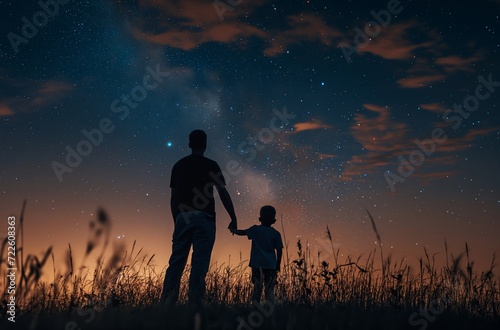 Stargazing bond father and son