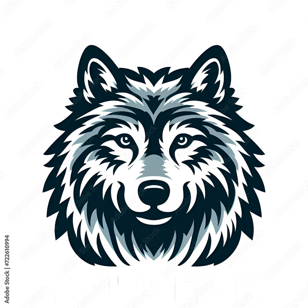 Logo illustration of a wolf isolated on a white background