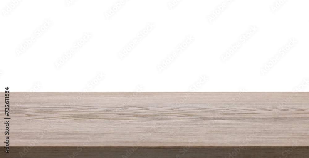 Empty light wooden table isolated on white Empty light wooden table isolated on white