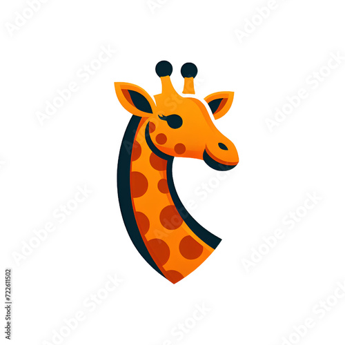 Logo illustration of a giraffe isolated on a white background
