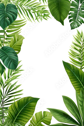 Green Leaves Frame Border PNG Transparent Background